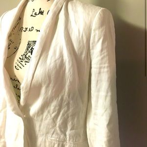 Vince 4 White Linen Blazer Coat Wear Work …